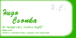 hugo csonka business card